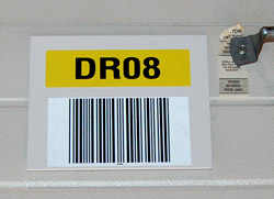 Loading door ID Placard with retro reflective label